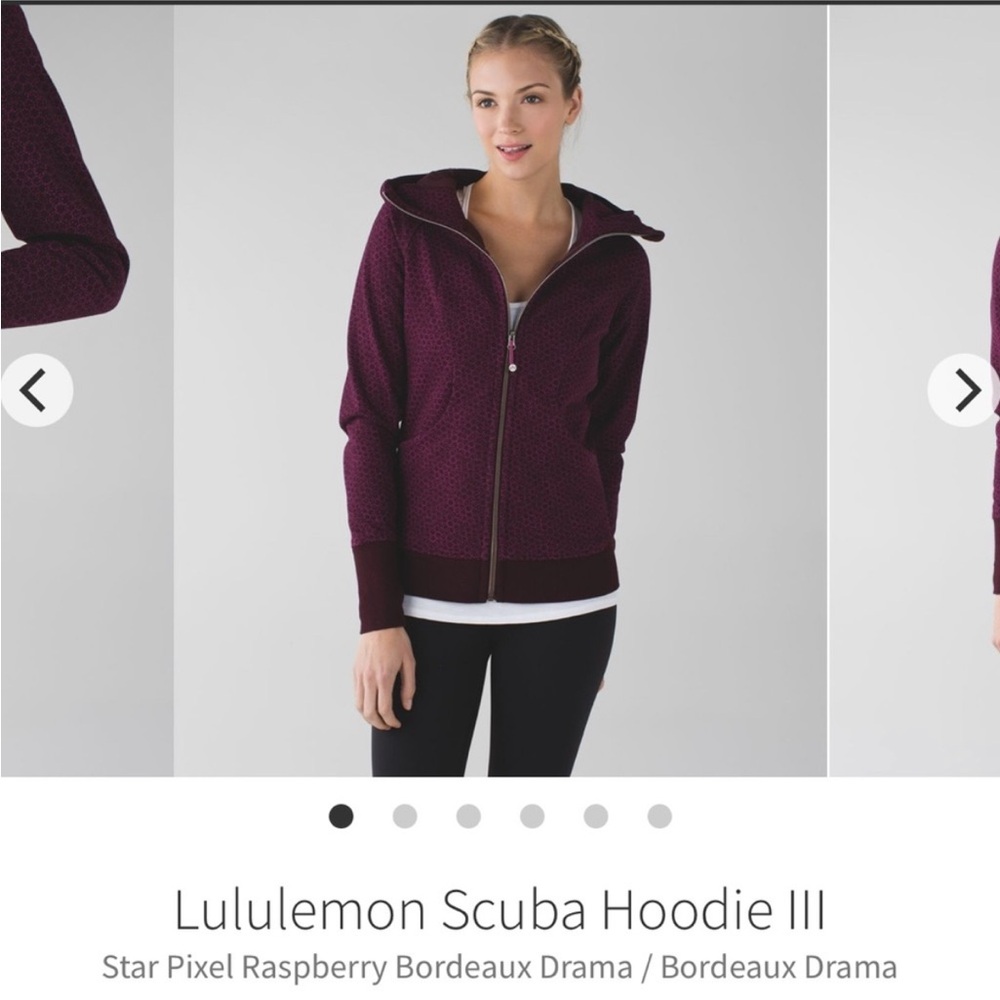 Lululemon Full Zip Scuba Hoodie in Star Pixel Raspberry sz 6